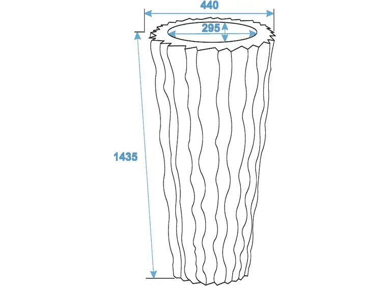 Europalms Design pot LAMELLA-140, white 