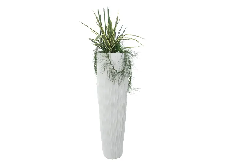 Europalms Design pot LAMELLA-140, white 