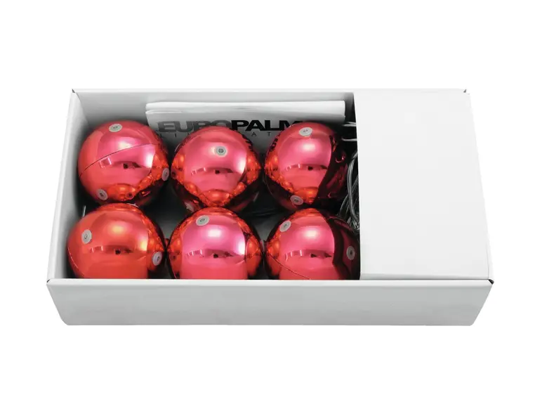 Europalms LED Christmas Ball 6cm, red 6x 