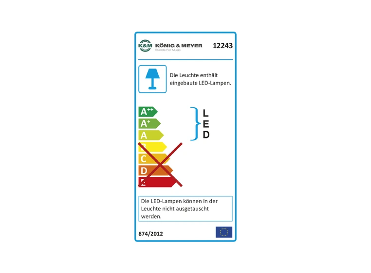 K&M 12243 Music stand light Double LED Sort, FlexLight  Inc. 3x(AAA)