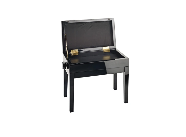 K&M 13951 Pianobenk. Sort blank finish Sort imitert skinn 