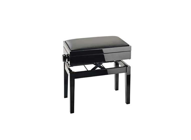 K&M 13951 Pianobenk. Sort blank finish Sort imitert skinn 