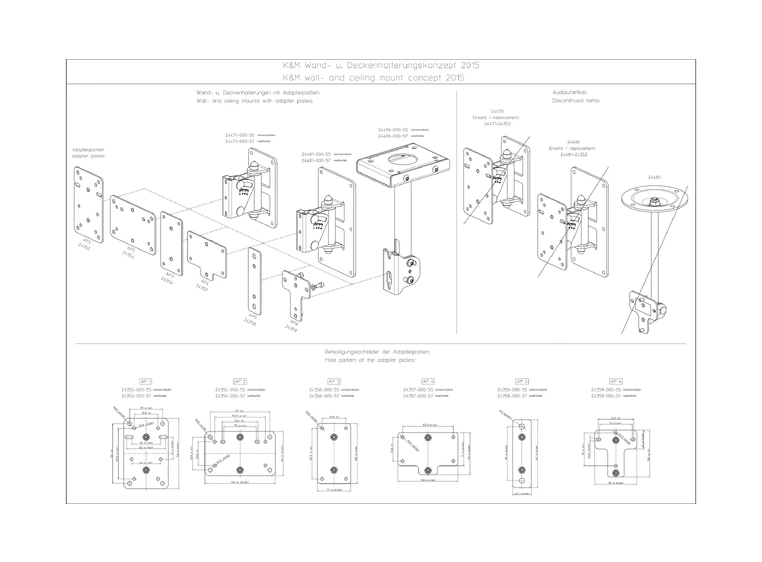 K&M 24481 wall speaker tilt 2. Hvit 
