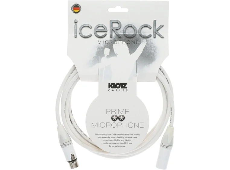 Klotz IRFM0500 mik.kabel prime IceRock Hvit XLR/XLR 5m 