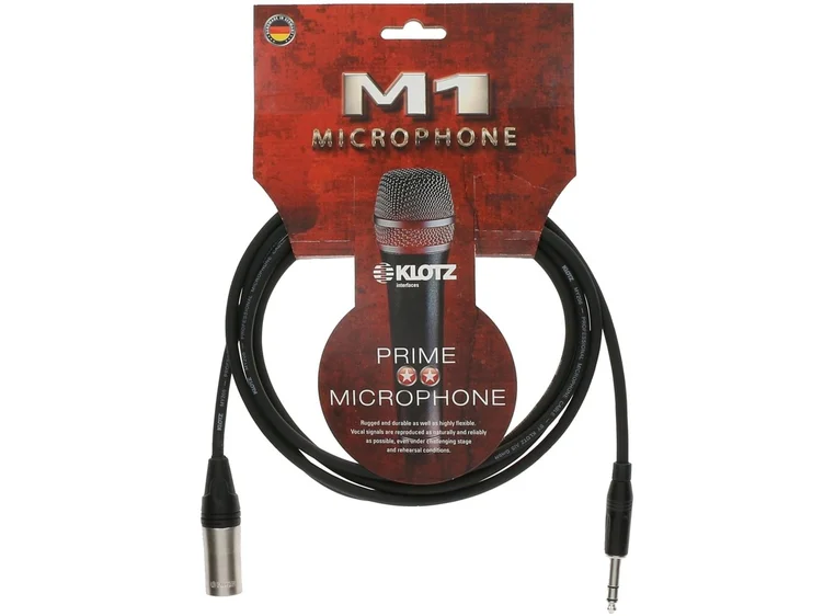 Klotz M1MS1K0300 kabel XLRM/balansert jack XLR 3m 