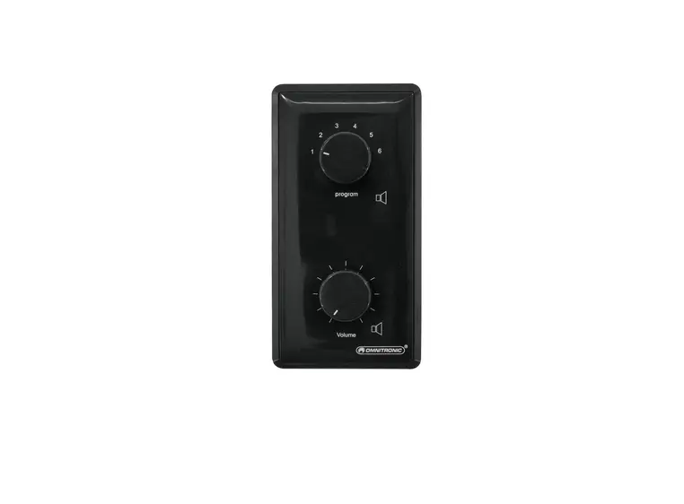 OMNITRONIC PA 10W mono Vol Contr/Prog Select, Black 