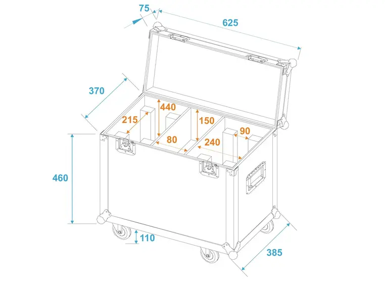 ROADINGER Flightcase 2x TMH-X12 
