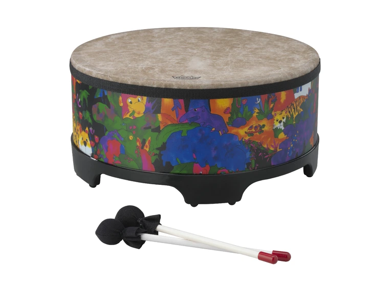 Remo KD-5816-01 Drum Kids Percussion Gathering Drum 16"x8" Fabric Rain Forest 