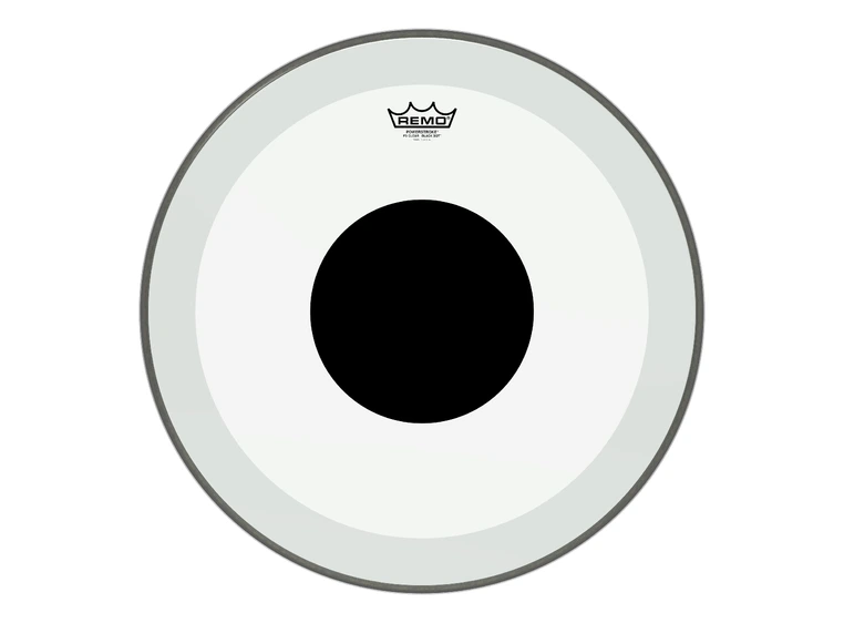 Remo P3-1320-10 Bass Powerstroke 3 Clear 20" Diameter No Stripe Top Black Dot 