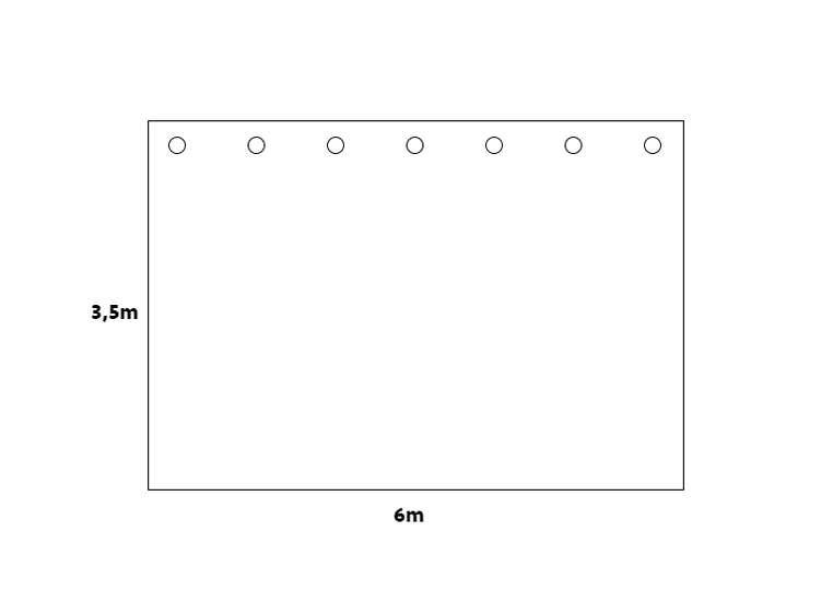 Sceneteppe molton 3,5x6m Ferdigsydd Sort, 300g/m2, maljer i bredden (6m) 