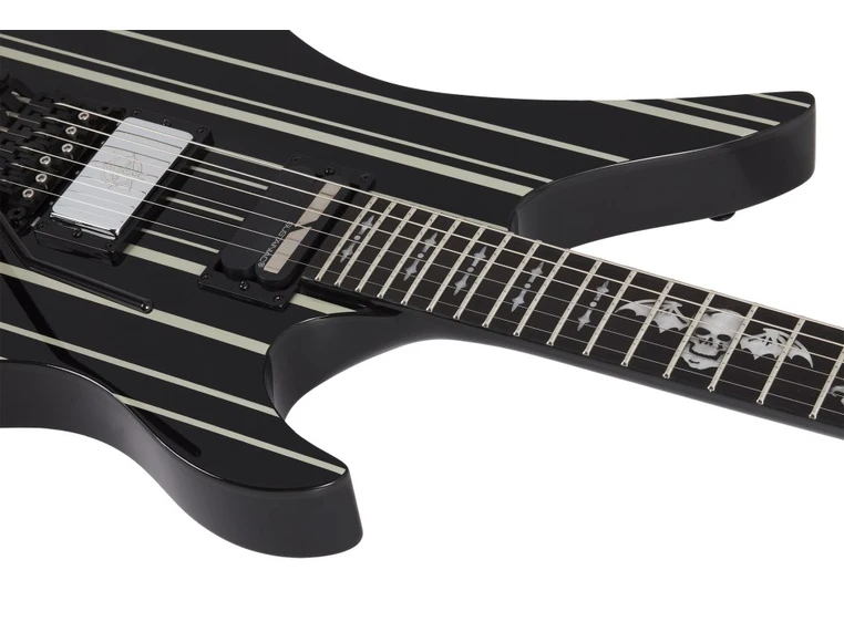 Schecter Synyster Gates Custom S Gloss Black w/Silver Pin Stripes 1741 