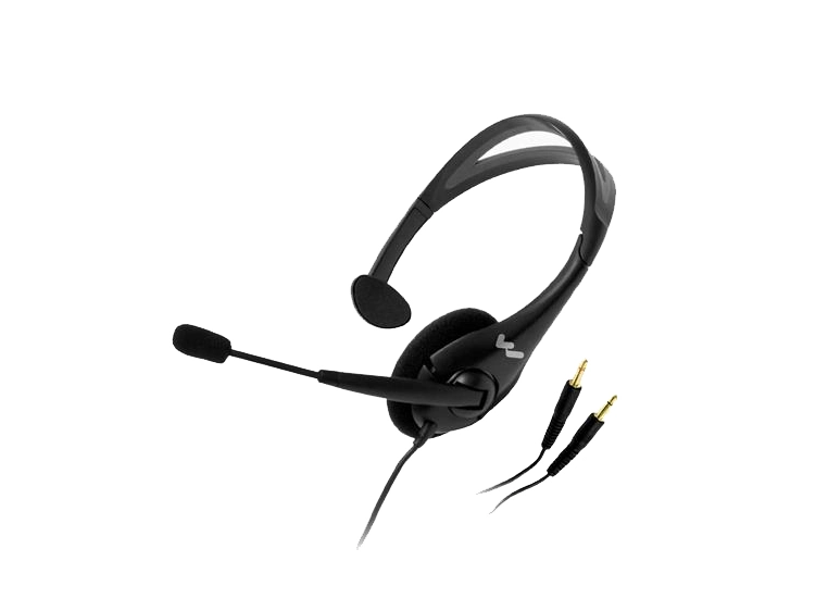 Williams Sound Headset (hodetel.+mikr.) 1-klokke 1m kab / 2x3.5mm jack 