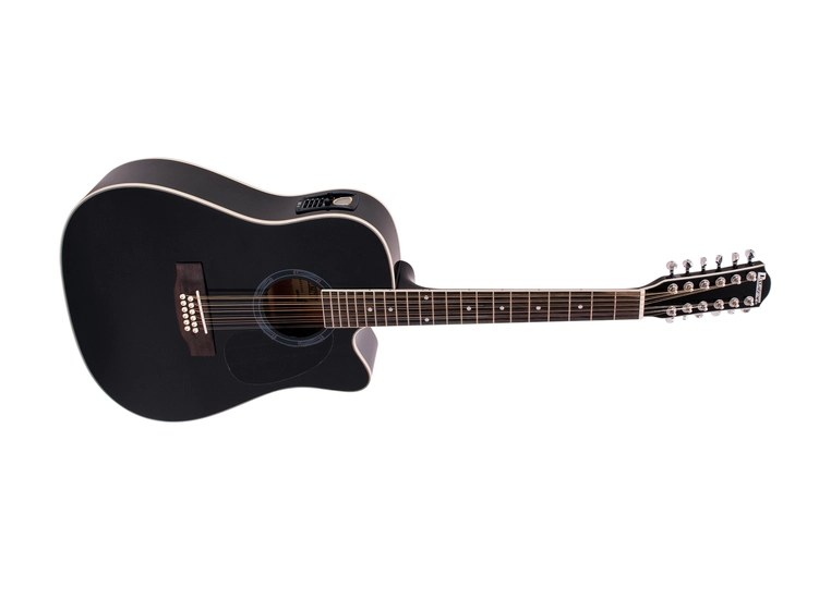 DIMAVERY DR-612 Western guitar 12-string, black 