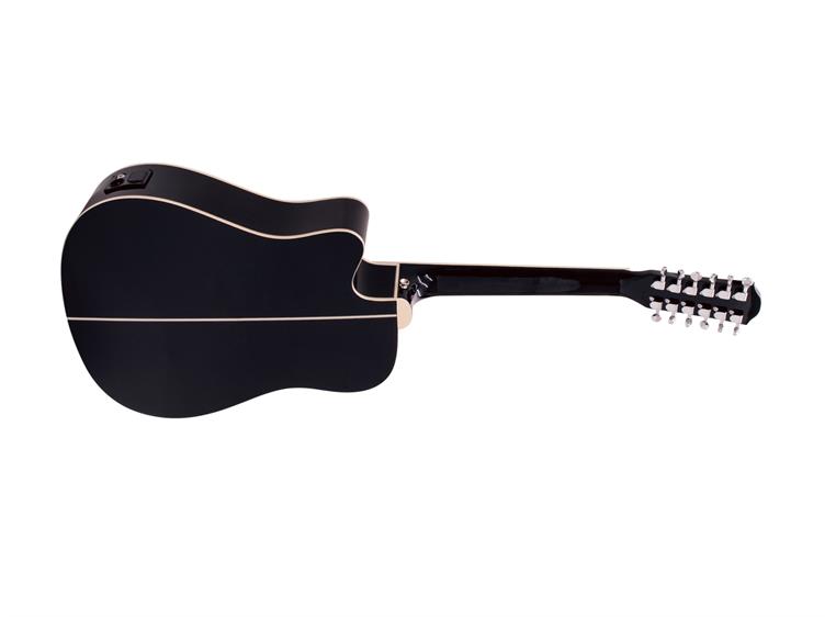 DIMAVERY DR-612 Western guitar 12-string, black