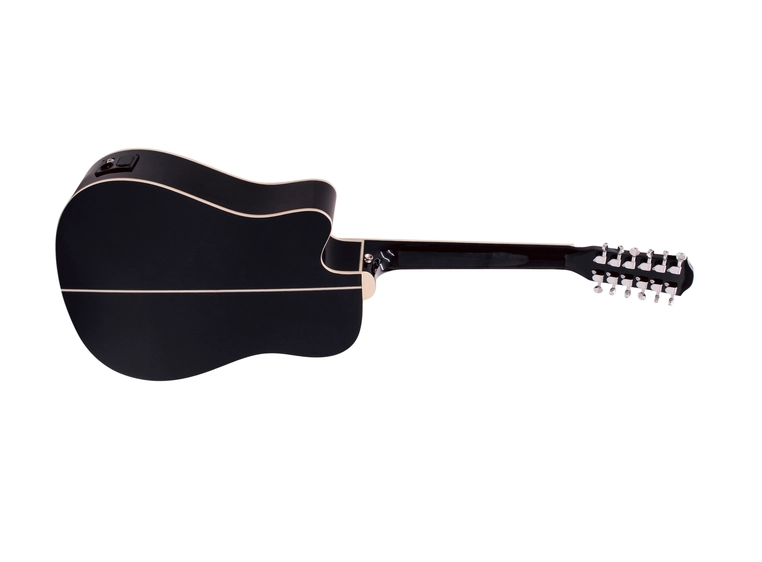 DIMAVERY DR-612 Western guitar 12-string, black 