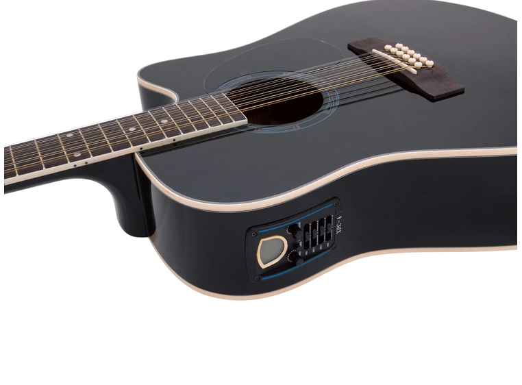 DIMAVERY DR-612 Western guitar 12-string, black 