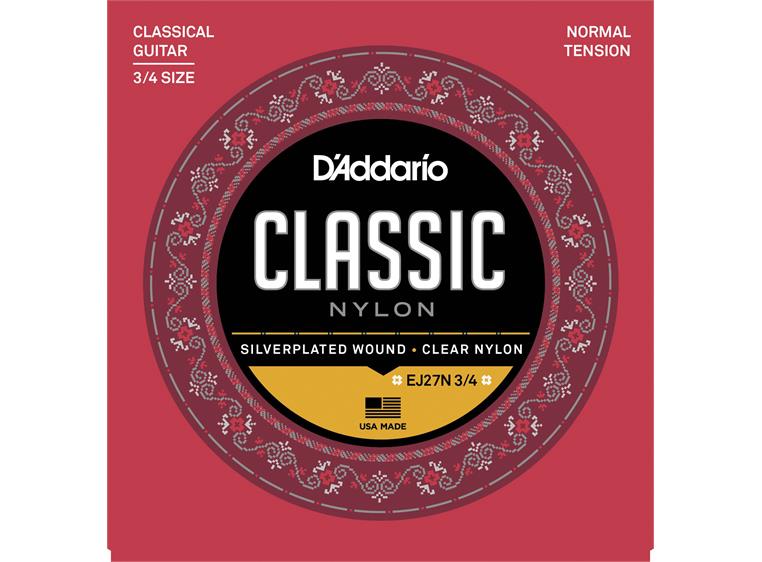 D'Addario EJ27N 3/4 Silver / Clear Nylon (029-044) Student Classics
