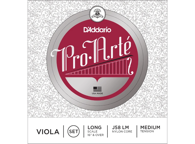 D'Addario J58 LM Viola Strings Pro•Arté Set (alu D) Long Medium Tension 