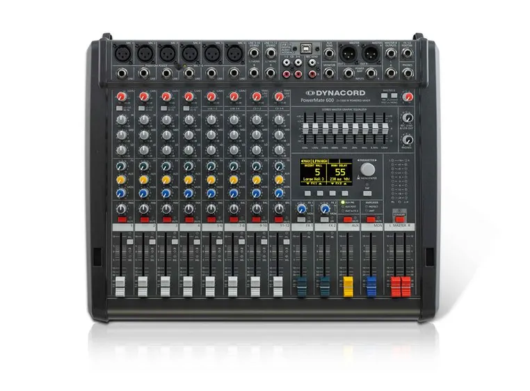 Dynacord PM-600-3 Mikseforsterker 2x1000W/4ohm 4mic + 4stereo linje 