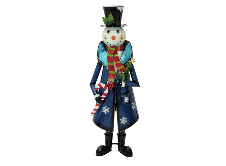 Europalms Snowman with Coat, Metal 150cm, blue 