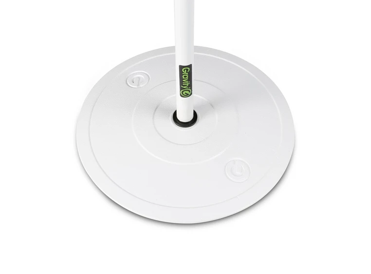 Gravity MS 23 W Microphone Stand with Round Base, White 
