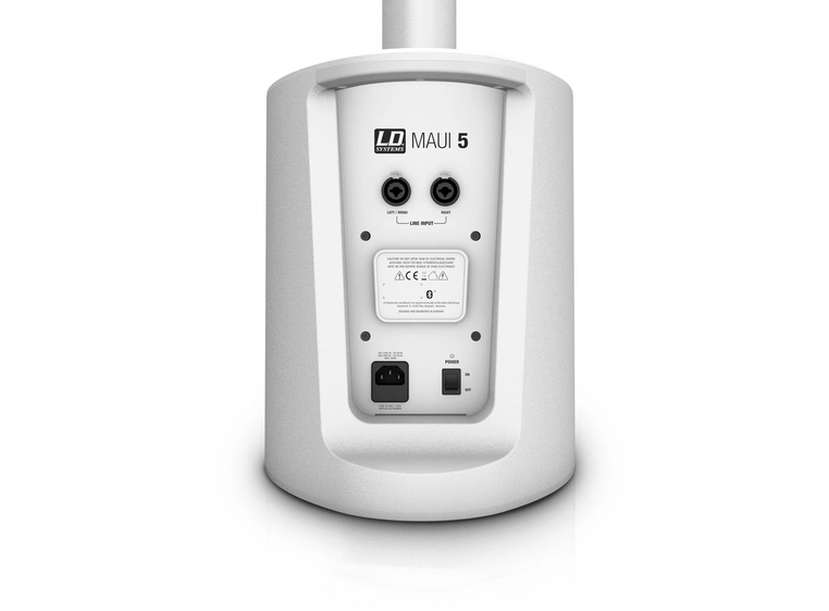 LD Systems MAUI 5 W Ultra Portable Column PA with Mixer and Bluetooth,White 