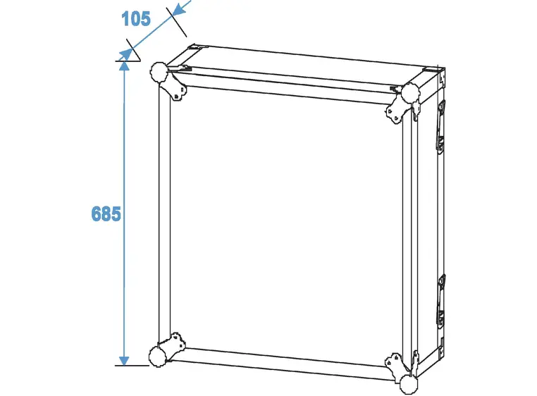 ROADINGER Amplifier rack PR-2, 14U, 47cm wheels 