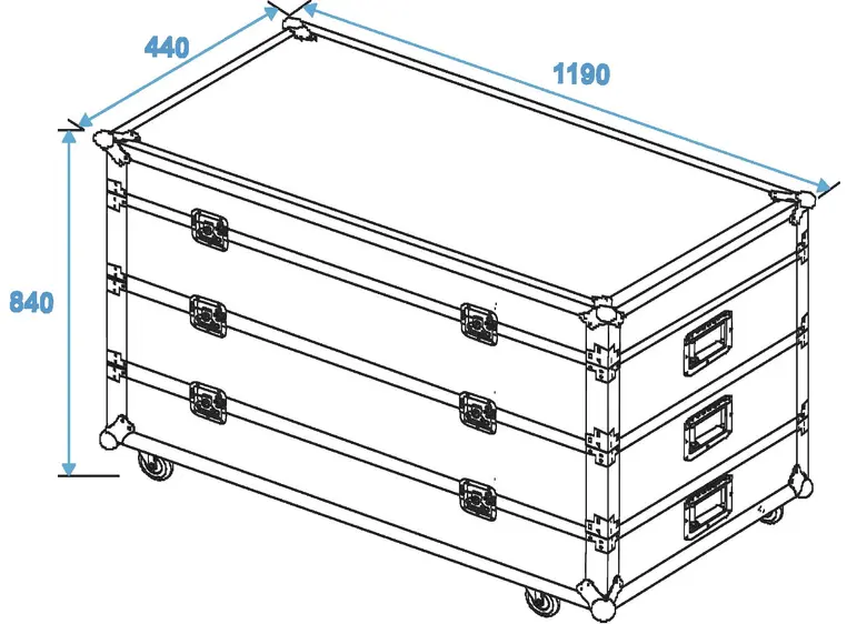 ROADINGER Flightcase 12x LED Bar size L 