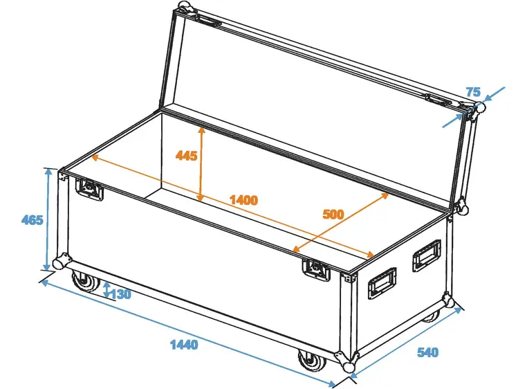 ROADINGER Universal case Profi 140x50x50cm wheels 