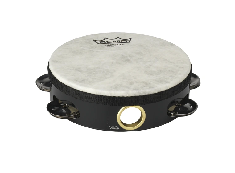 Remo TA-5106-70 Tambourine Pre-Tuned 6" Diameter 6 Pairs 1 Row Quadura Black 