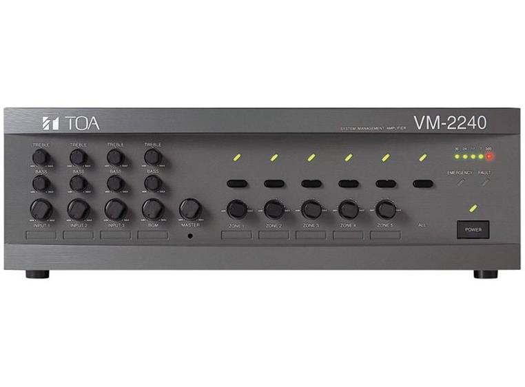 TOA VM-2240ER Systemforsterker 5 Soner 240W 100V
