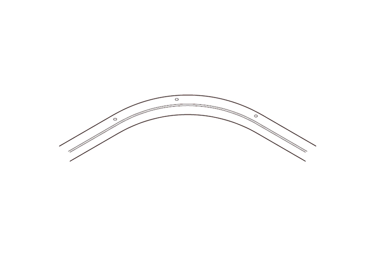 TOSO ND Bue 180 mm, 0,4x0,4m, radius 90° hvit, 0,4m x 0,4m 