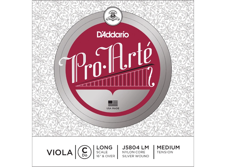 D'Addario J5804LM Viola String Pro•Arté C-silver Long 11.5 
