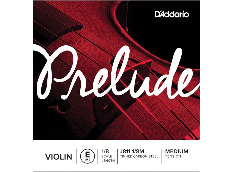 D'Addario J811 1/8M Violin String Prelude E-tinned HCS 1/8 Medium Tension 