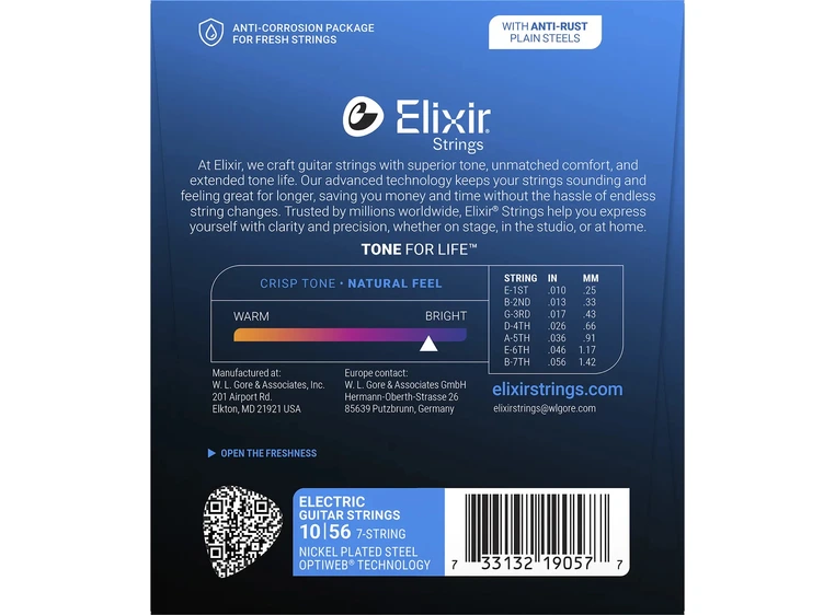 Elixir Optiweb Electric Nickel Plated (010-056) 19057 7-strenger 