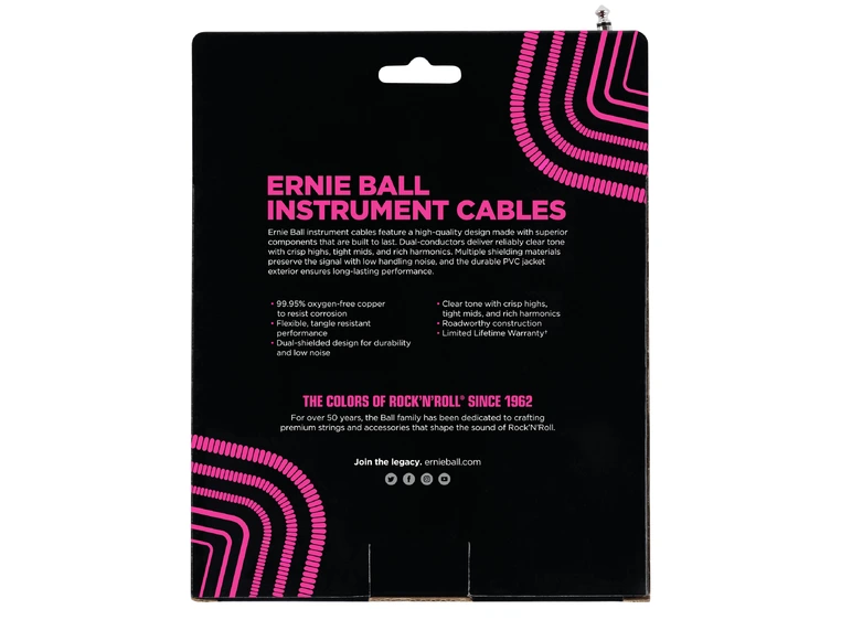 Ernie Ball EB-6045 Coil Cable 20" SA White 
