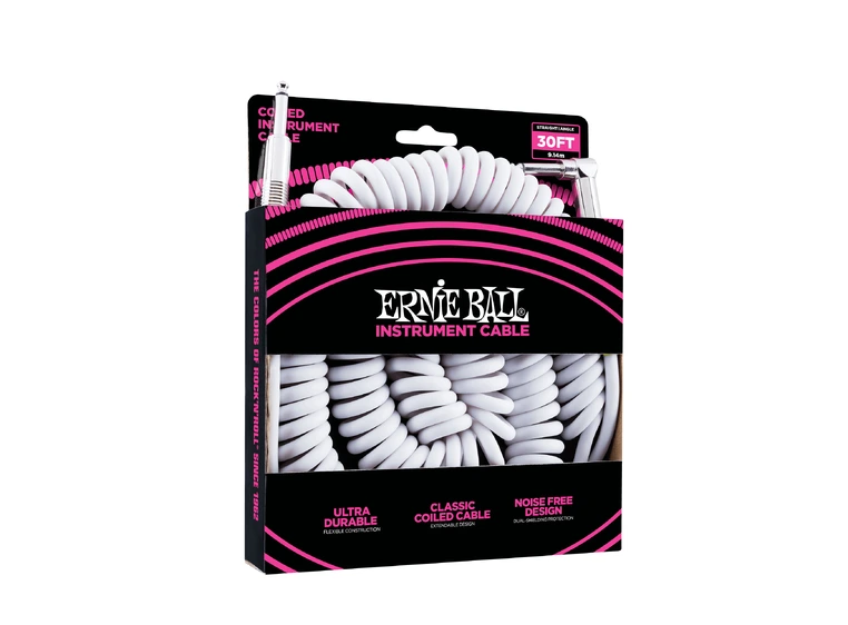 Ernie Ball EB-6045 Coil Cable 20" SA White 