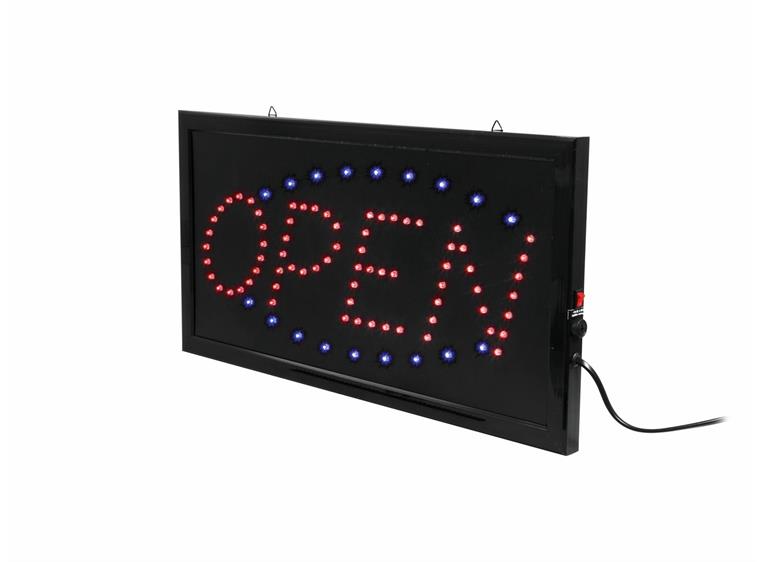 Eurolite LED Sign OPEN classic Statisk + RUN funksjon blått lys