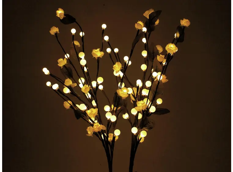 Europalms Camellia bow, with LEDs white, 50cm 