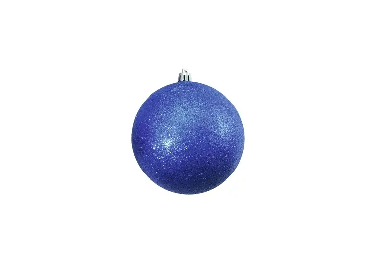 Europalms Deco Ball 10cm, blue, glitter 4x 