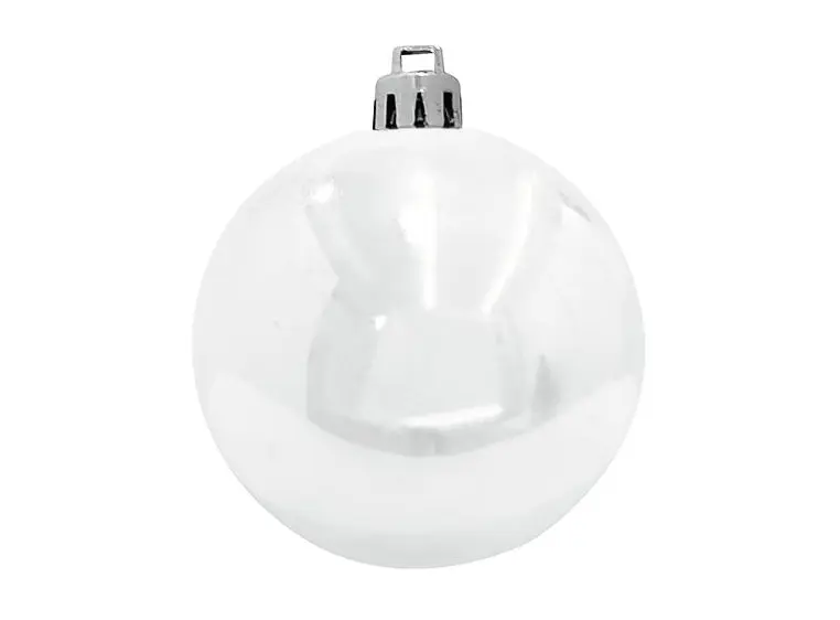 Europalms Deco Ball 10cm, white 4x 