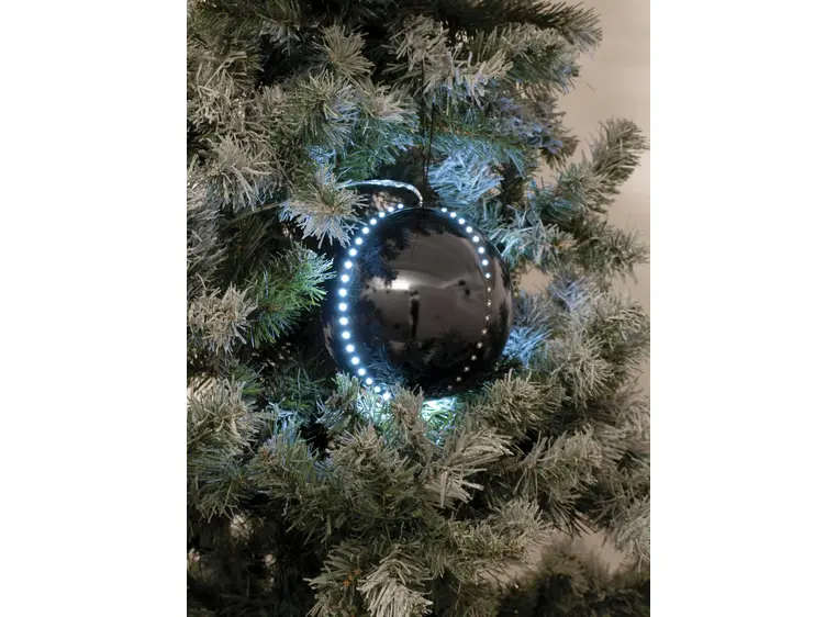 Europalms LED Snowball 8cm, black 5x 