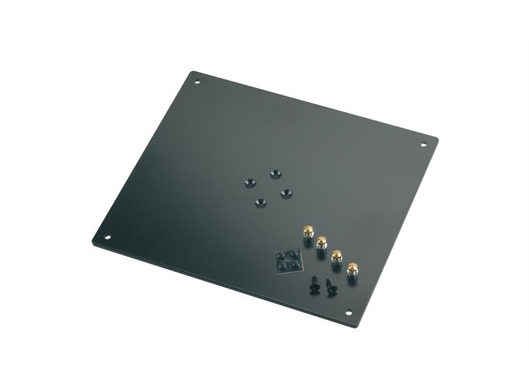 K&M 26792 Bearing plate, Black w/4spikes & 4rubber knobs. D:320x5x280mm