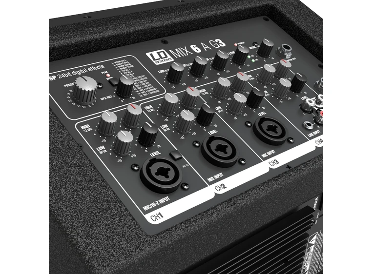 LD Systems MIX 6 A G3 Active 2-Way Speak Loudspeaker with Integrated 4-Channel Mi 