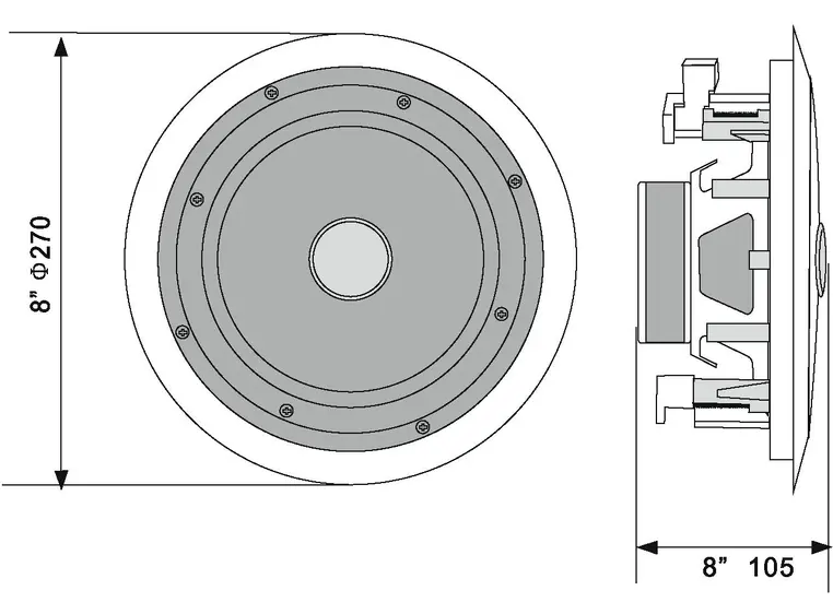 OMNITRONIC CST-8 2-Way Ceiling Speaker 