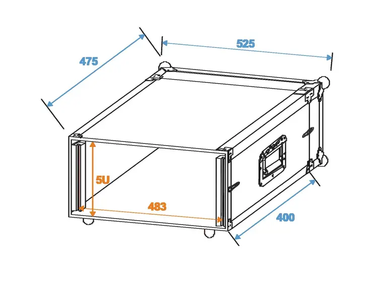 ROADINGER Effect rack CO DD, 5U, 40cm deep, black 