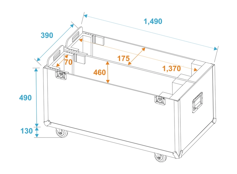 ROADINGER Flightcase 2x LCD ZL60 