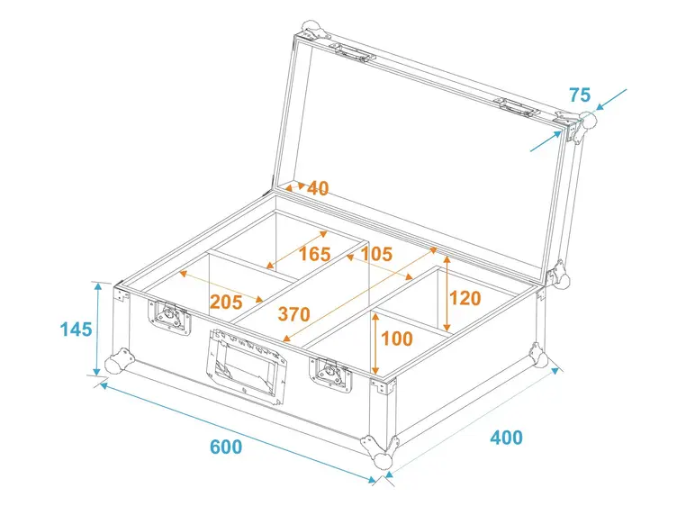 ROADINGER Flightcase 4x LED IP PAR 3x12W HCL 