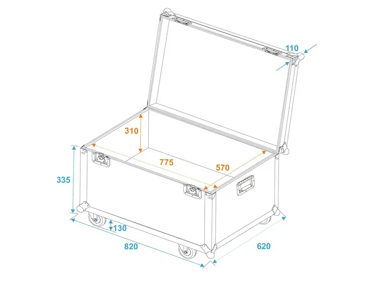 ROADINGER Universal transport case R-9 80x60 with wheels 