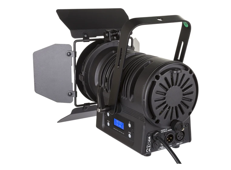 BRITEQ COB fresnell, 50W Sort, DMX, 3200K, manuell 10°- 50° zoom 